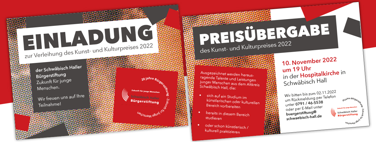 Bürgerstiftung Schwäbisch Hall - Zukunft für junge Menschen - Kunst- und Kulturpreis 2022